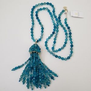 Kendra Scott Sylvia Teal Unbanded Agate Necklace